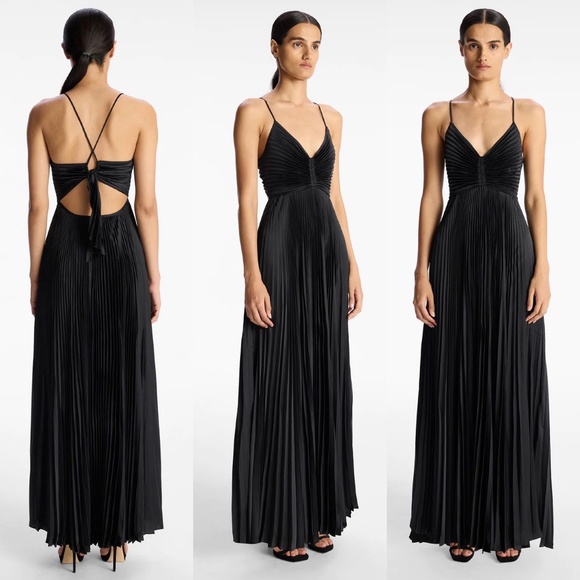 A.L.C aries satin pleated accordion A line maxi dress FINAL PRICE NO OFFERS - Picture 1 of 11